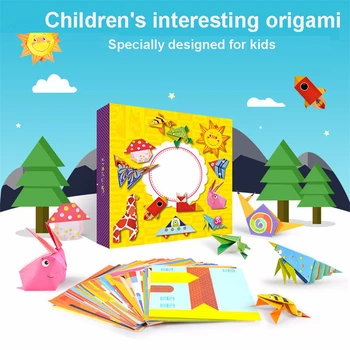 54 Ks Karikatura Origami Kniha Papíru, Umění A Řemesel, Holky, Hračky DIY Ruční 3D Puzzle Animal Řemesla Pro Děti, Vzdělávací, Dítě, Hračka