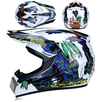 Hot prodej motorcycl helmy, sjezdové helmy, off-road mountain přilba full face závodní helma zdarma ochranné brýle a rukavice