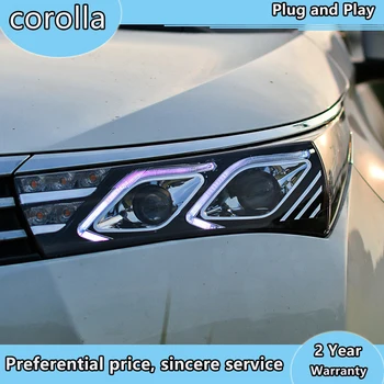 Car Styling Hlavy Lampa pro Toyota corolla Světlomety -2017 LED Světlomet Bi-Xenon LED DRL crolla montáž Světlometů