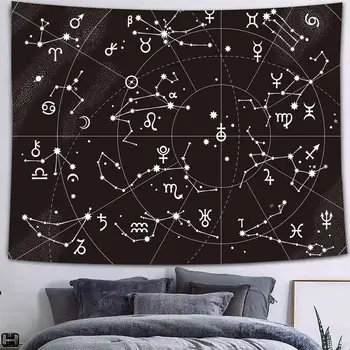 Nové Kreativní Astroláb Graf Zvěrokruhu Zdi Gobelín Horký Vesmír, Nebeské Hvězdy, Mandala Gobelín Zdi Visí Tkaniny Boho Dekor