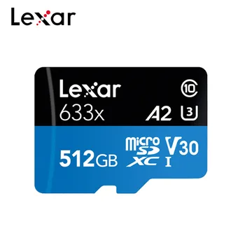 Paměťová Karta 512 GB MicroSD Karta U3 V30 Třídy 10 TF A2 633x Micro SDXC Kartu, Originální Flash Lexar Karta Pro Telefon Doprava Zdarma