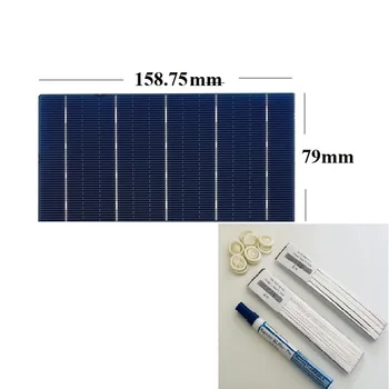 DIY Solární Panel, Mono Krystalické solární články 22% Vysoká účinnost PERC 158*79mm + Dost Tabbing drát + Sběrnice Wire