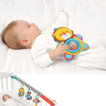 QWZ 1ks Dítě Dítě Visí Modrý Slon A Růžový Zajíček Hudební Hračka Bed & Kočárek Toy Baby Chrastítko Dárky