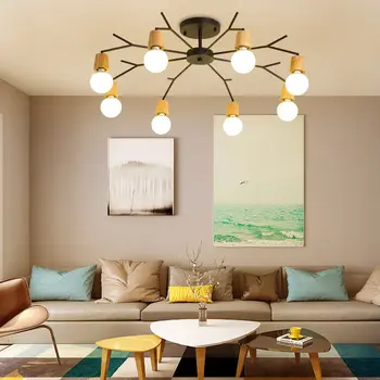 Nordic masivního dřeva moderní lustr přírodního dřeva umělecký styl obývací pokoj ložnice domácí osvětlení Techo Lampara