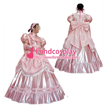 Sissy maid pvc šaty uzamykatelné Uniformy cosplay kostým šitý na Míru[G2458]