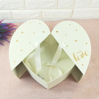 Přitahuje Srdce Tvar Půl-Otevření Papírové krabičky s Vnitřní Zásuvka Drží Květiny & Dárky Šťastný Valentýn balení