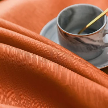 Nordic Luxusní Moderní Ložnice Oranžová Případě Obilí Texturou Žakárové Blackout Závěs pro Obývací pokoj Jednoduchý Pro Pevné Kuchyň MY091D