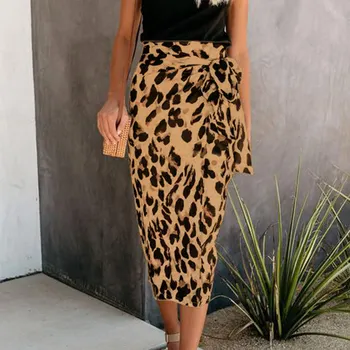 Letní Pevně Křídel dámská Sukně Ležérní Leopard Tištěné Tužka Sukně Ženy 2020 NOVÉ Sexy Krajky s Vysokým Pasem Slim Sukně Žena