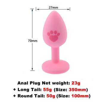 Silikonové Anální Plug Fox Tail Plyš Kočka Uši Pink Butt Plug Vložit Zátku BDSM Sexuální Hračky Pro Ženy, Páry, Sex Výrobky, Sex Shop