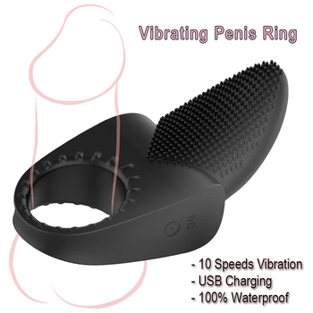 Silikonové penis, kroužek,, vibrátor pro muže je zboží USB nabíjecí cock ring sex hračky pro páry, samec kroužek na penis sex členské hračka