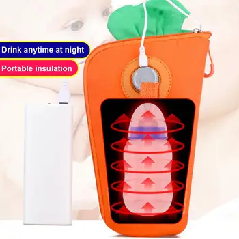 Přenosné Baby Láhev Teplejší Ohřívač láhví Multifunkční USB Topení Mléko Teplejší Taška Odnímatelný Snadno omyvatelný Pro Venkovní Zimní
