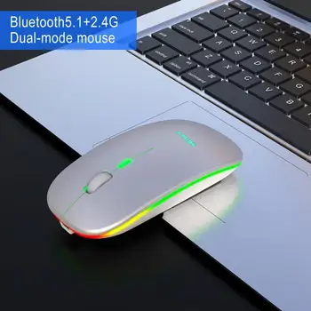 Bluetooth 5.1 Bezdrátová Myš Herní, Ergonomický Design Optická Slim Myš, 1600DPI Mute Office Myš Gamer Pro PC Laptop Desktop