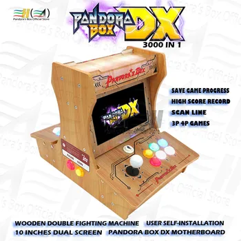 2021 Pandora Box DX 3000 v 1 dřevěné mini bartop arcade 10 palců dual screen User self-instalace může 3P 4P hru uložit hru 3D