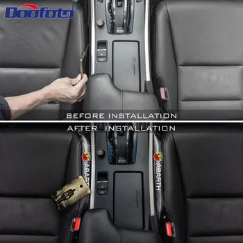 Doofoto 2x Automobil Seat Gap Filler vodotěsný Pás Pro Abarth 500 595 Pro Fiat Auto Příslušenství Styling Interiéru z Uhlíkových Vláken