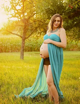 Těhotné Ženy Šifónové Šaty Těhotenské Fotografie Efektní Rekvizity Šaty Letní Maxi Těhotenské Focení Těhotné Oblečení