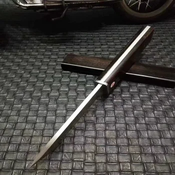 D2 Oceli, Japonský taktický nůž Ebony rukojeť 60hrc ostré camping lovecký nůž (samurajský meč) Rovný Nůž s Pevnou Čepelí Nůž
