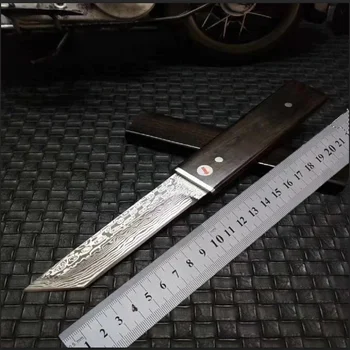 D2 Oceli, Japonský taktický nůž Ebony rukojeť 60hrc ostré camping lovecký nůž (samurajský meč) Rovný Nůž s Pevnou Čepelí Nůž