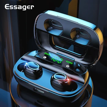 Essager S11 TWS Bezdrátová Bluetooth Sluchátka V Uchu Mini Bezdrátová Sluchátka Headset Handsfree Sluchátka Pro iPhone, Xiaomi, Huawei