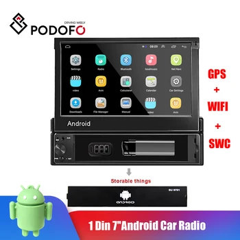 Podofo 1 Din Android Auto Rádio Auto, Multimediální Přehrávač, GPS Navigaci, Wifi Auto MP5 Bluetooth, USB, FM stereo Audio Bluetooth, USB, FM