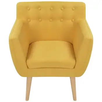 Jednoduché Látkové Křeslo 67x59x77cm Zelená/Žlutá pro Ložnici, Obývací Pokoj Měkké Křeslo Dekorativní Křeslo Lounge Chair New Příjezdu