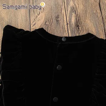 SAMGAMI DÍTĚ, Děti, Jaro, Podzim Prohrábnout Sametové Kalhoty Romper Kombinéza Oblečení Holky Oblečení jednobarevné černé Kalhoty Kombinézy