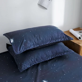 4ks Koleji Lůžkoviny Hvězda Moon Prostěradlo, Peřinu Polštář Povlečení bytový Textil King size postel