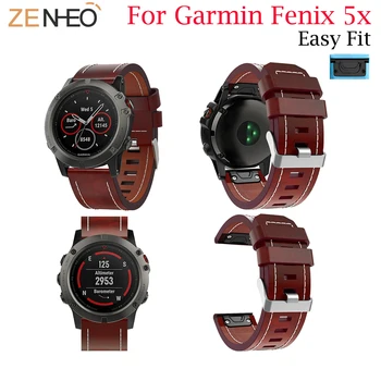 Pro Garmin Fenix 5X náramek hodinky kapela Kůže watchband Rychlé Uvolnění EasyFit náhradní hodinky kapela Pro Garmin Fenix 5X/5X Plus