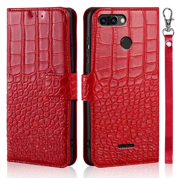 Flip Telefon Pouzdro pro Redmi 6 Kryt Originální Krokodýlí Textury Kůže Knižní Design Luxusní Coque pro Redmi 6 Wallet Capa Popruh