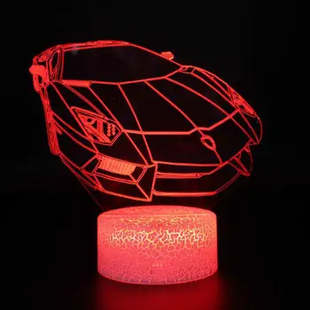 Večeři Auto Ferrari Stolní Lampa 7 Barev Měnící Stolní Lampa 3d Lampa Novinka Led Světel v Noci Krásné kreslené dětské hračky
