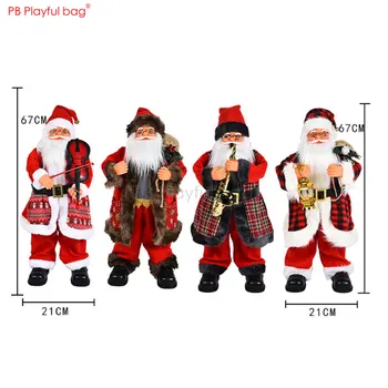 Hravé sáček 4ks Hudební Santa Claus akční obrázek Legrační Santa panenky, ozdoby na Vánoční stromky Vánoční hračky, dárky pro dítě AA95
