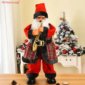 Hravé sáček 4ks Hudební Santa Claus akční obrázek Legrační Santa panenky, ozdoby na Vánoční stromky Vánoční hračky, dárky pro dítě AA95