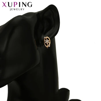 Xuping Květina Hoop Náušnice pro Ženy Gold Barva Pozlacený New Příjezdu Syntetické Zirkony Módní Šperky 97808