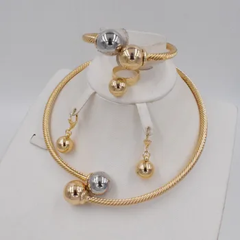 Nové Vysoce Kvalitní Dubaj Šperky Set dubai Gold Nigerijské Svatební Africké Šperky Sady Parure Bijoux Femme