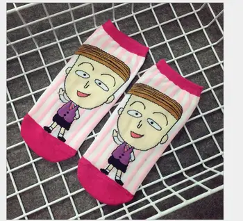12 párů/lot! Velkoobchod Nové Módní Hot Prodej Bavlněné Maruko Karikatura Sladké Ponožky