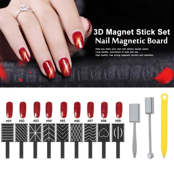 12 Kusů 3D Magnet Stick Set Magnetické Kočičí Oči Magnetické Pero Kreslení Stick pro Kočičí Oko Nehtů Gel na nehty Magické Nail Art Nástroje