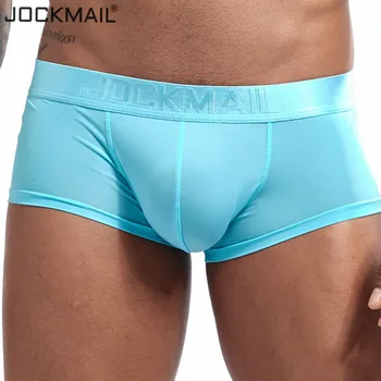 JOCKMAIL Nové průhledné Sexy muži spodní prádlo boxer Šortky, Pánské Plavky ice hedvábí Gay Muž kalhotky cuecas kalhotky Gay spodní prádlo