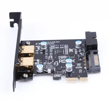 Super rychlost PCI-E USB 3.0, 2 USB Porty, PCI Express Rozšiřující Karty 19-Pin Napájecí Konektor podpora PCIE 1X 4X 8X 16X
