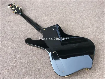 2020 Vysoce kvalitní 6-string elektrická kytara, ve tvaru kytary, Zlaté zrcadlo, černé barvy, abalone inlay, pevný můstek,doprava zdarma