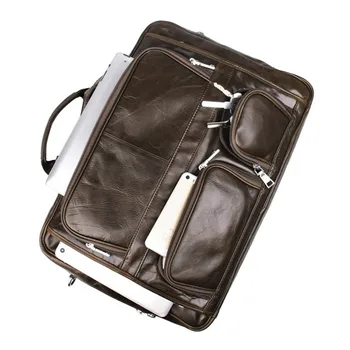 LACHIOUR Kráva Originální Kožené tašky Podnikání Muži tašky Laptop Tote Tašky Crossbody tašky Rameno Kabelka Muži Messenger Bag