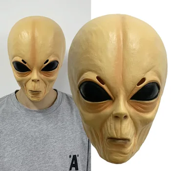 1ks Cizí Latexová Maska Prodyšná celoobličejová Maska Hlavy Halloween Maškarní Strašidelná Maska UFO Big-Eyed Maškarní Cosplay
