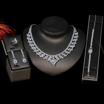 ASNORA Módní 3A zirkony čelenka set, Evropské šperky dámské šperky vhodné pro svatební svatební šperky set T0870