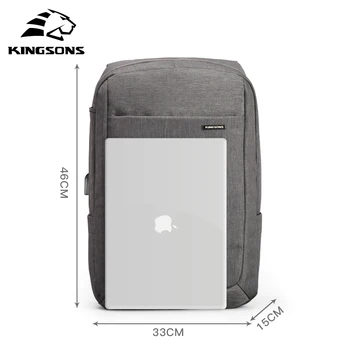 Kingsons Vodotěsné Muži Velký Batoh Muž Batoh 15.6 palcový Notebook, Batoh Air Bag Shockproof Batoh Značky, USB Nabíjení