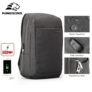 Kingsons Vodotěsné Muži Velký Batoh Muž Batoh 15.6 palcový Notebook, Batoh Air Bag Shockproof Batoh Značky, USB Nabíjení