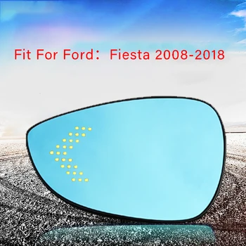 Pro Ford Fiesta 2008-2018 Odmlžení Auto Zpětné Zrcátko Oslnění Důkaz, Modré Brýle Led Lampa Vyhřívaná zase singleLarge zobrazit