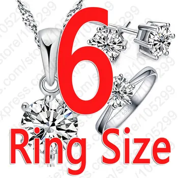 Ženu, Dárek k Narozeninám Svatební Šperky Set Módní 925 Sterling Silver Crystal Náhrdelník, Prsten, Náušnice 3 ks Doprava Zdarma