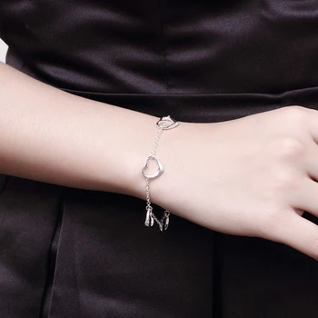 925 Stříbrné Šperky Sady Romantické Srdce Náramek Řetěz Náhrdelník Pro Ženy Snubní Stříbrné Šperky Valentýnské Dárky
