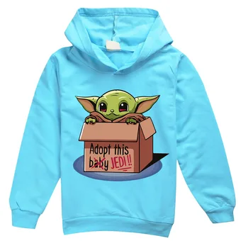 Dětské Dlouhý Rukáv Svetr Mandalorianské Dítě Yoda Butik Dětské Oblečení, Vánoční Tričko Dospívající s Kapucí Big Girls Topy