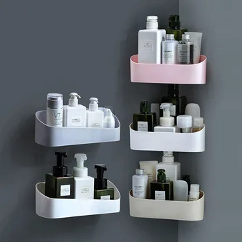 Koupelna Úložný Box Kosmetické Wall Mount Šampon, Sprchové Mléko Organizátor Kuchyňský Dřez Toaleta Police Případě, že Držitel Punch-zdarma