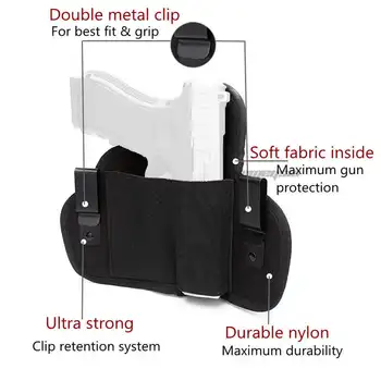 Uvnitř Pás Pouzdro na Pistoli Odpovídá M&P Shield 9mm.40.45 Auto / Glock 26 27 29 30 33 42 43 Pistole pro Skryté nošení IWB Pouzdro