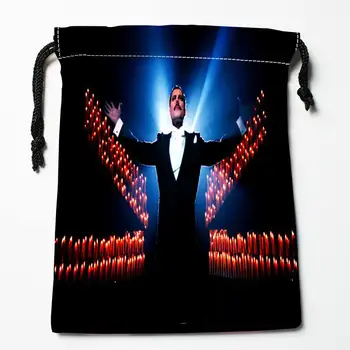 Vlastní Freddie Mercury tištěné Saténové šňůrky skladování taška dárkové tašky Větší Velikosti úložiště vlastní obrázek 18*22cm